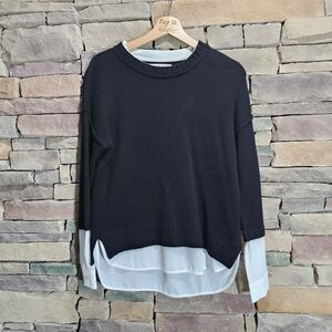Brochu Walker Twofer Sweater in Black White size XS